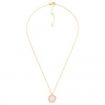 Wholesale gold Dipped Dainty Chain Link Necklace Flower Pendant Rhinestone Borde