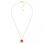 Wholesale gold Dipped Dainty Chain Link Necklace Flower Pendant Rhinestone Borde