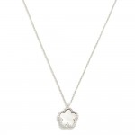 Gold Dipped Dainty Chain Link Necklace Featuring Flower Pendant With Rhinestone Border

- Approximately 15" L
- Extender 2" L 