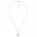Wholesale gold Dipped Dainty Chain Link Necklace Flower Pendant Rhinestone Borde