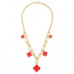 Wholesale gold Dipped Paper Clip Chain Link Necklace Twisted Metal Link Details