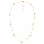 Wholesale dainty Gold Dipped Chain Link Necklace Clover Stations L Extender L