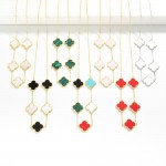 Wholesale gold Dipped Dainty Chain Link Necklace Clover Stations L Extender L