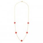 Wholesale gold Dipped Chain Link Necklace Clover Stations L No Extender