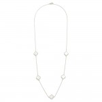 Gold Dipped Chain Link Necklace Featuring Clover Stations 

- Approximately 24" L 
- No Extender