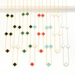 Wholesale gold Dipped Chain Link Necklace Clover Stations L No Extender