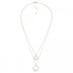 Layered Gold Dipped Chain Link Necklace Featuring Clover Pendants 

- Approximately 18" L
- Extender 2" L