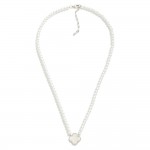 Gold Dipped Pearl Beaded Necklace Featuring Clover Pendant

- Approximately - 16" L
- Extender 1.5" L