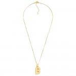 Wholesale box Chain Necklace Rhinestone Studded Bubble Initial Pendant L Extende