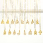Wholesale box Chain Necklace Rhinestone Studded Bubble Initial Pendant L Extende