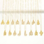 Wholesale box Chain Necklace Rhinestone Studded Bubble Initial Pendant L Extende