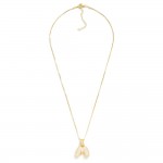 Wholesale box Chain Necklace Rhinestone Studded Bubble Initial Pendant L Extende