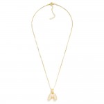 Wholesale box Chain Necklace Rhinestone Studded Bubble Initial Pendant L Extende