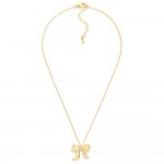 Wholesale simple Chain Link Necklace Bow Pendant L Extender L