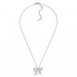 Simple Chain Link Necklace With Bow Pendant 

- Approximately 16" L
- Extender 2" L