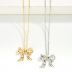 Wholesale simple Chain Link Necklace Bow Pendant L Extender L