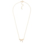 Wholesale chain Link Necklace Rhinestone Studded Bow Pendant L Extender L