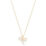 Wholesale chain Link Necklace Pearl Studded Bow Pendant L Extender L