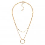Wholesale layered Chain Link Necklace Bar Ring Stations L Extender L