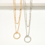Wholesale layered Chain Link Necklace Bar Ring Stations L Extender L