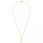 Wholesale dainty Chain Link Necklace Pearlescent Clover Initial Pendant L