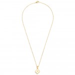 Wholesale dainty Chain Link Necklace Pearlescent Clover Initial Pendant L