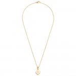 Wholesale dainty Chain Link Necklace Pearlescent Clover Initial Pendant L