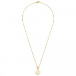 Wholesale dainty Chain Link Necklace Pearlescent Clover Initial Pendant L