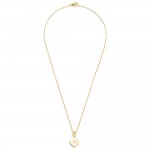 Wholesale dainty Chain Link Necklace Pearlescent Clover Initial Pendant L