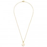 Wholesale dainty Chain Link Necklace Pearlescent Clover Initial Pendant L