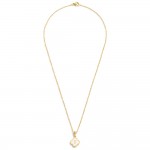 Wholesale dainty Chain Link Necklace Pearlescent Clover Initial Pendant L