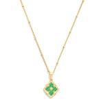Wholesale stainless Steel Beaded Chain Link Necklace Clover Pendant L Extender L