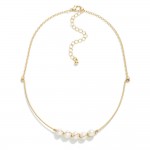 Wire Choker With Wire Wrapped Pearl Details 

- Approximately 10" L
- Extender 3" L