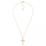 Wholesale k Gold Plated Dainty Chain Link Necklace Cubic Zirconia Studded Cross