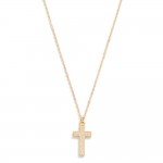 Wholesale metal Dainty Chain Link Necklace Cubic Zirconia Studded Cross Pendant