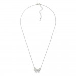 Wholesale metal Dainty Chain Link Necklace Cubic Zirconia Studded Bow Station L