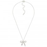 Wholesale dainty Chain Link Necklace Metal Bow Pendant L Extender L