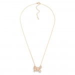 Wholesale metal Dainty Chain Link Necklace Cubic Zirconia Studded Bow Pendant L