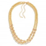 Wholesale set Two Metal Beaded Necklaces Rhinestone Disc Details L Extender L