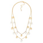 Wholesale layered Chain Link Necklace Metal Flower Charms L Extender L