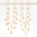 Wholesale layered Chain Link Necklace Metal Flower Charms L Extender L