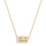 Wholesale chain Link Necklace Thankful Grateful Blessed Rolling Message Pendant