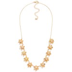 Wholesale chain Link Necklace Rhinestone Detail Metal Flower Chain L Extender L