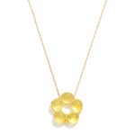 Wholesale ball Chain Link Necklace Glass Flower Pendant L Extender L