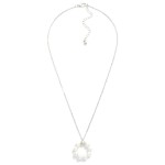 Wholesale simple Chain Link Necklace Pearl Beaded Circle Pendant L Extender L