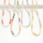 Wholesale faceted Bead Polished Natural Stone Beaded Necklace Loop Clasp Closure