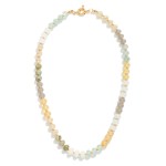 Wholesale faceted Bead Polished Natural Stone Beaded Necklace Loop Clasp Closure
