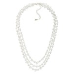 Wholesale layered Pearl Faceted Glass Crystal Stations Necklace L Extender L