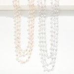 Wholesale layered Pearl Faceted Glass Crystal Stations Necklace L Extender L