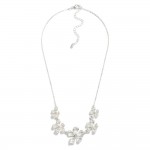 Wholesale chain Link Necklace Linked Flowers Rhinestone Details L Extender L